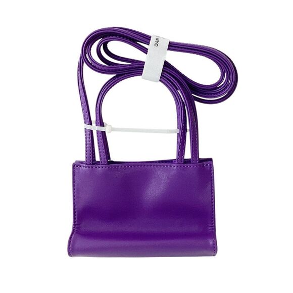 TELFAR NWT Shopping Bag Small in Grape Vegan Faux Leather Purse Purple Logo - Picture 5 of 5